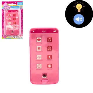 TELEFONO SUONO E LUCE 11.5X6CM CON BATTERIE 2 COLORI ASSORTITI
