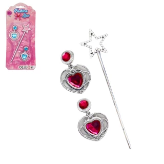SCETTRO 16.5CM E ORECCHINI PRINCIPESSA 2 COLORI ASSORTITI