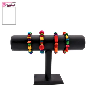 SCHMUCK ARMBAND HOLZPERLEN 16CM 4 SORTIMENT