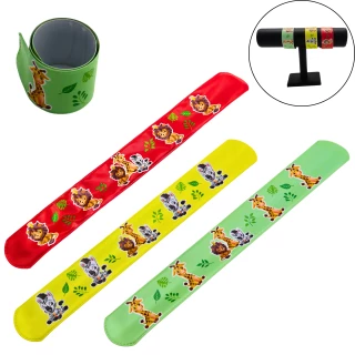 SCHMUCK SCHNAPPARMBAND ZOO 22X3CM 3 FARBEN SORT.