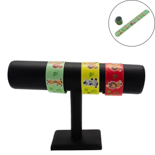 BRACELET SNAP ZOO 22X3CM 3 ASSORTED COLORS