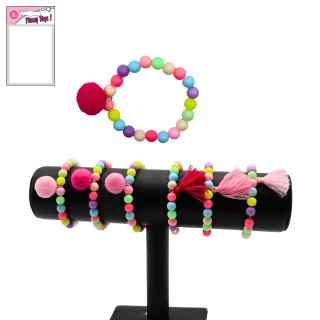 SCHMUCK ARMBAND PERLE POM POM 5.5CM