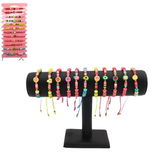 BRACCIALE DI FRUTTA CON PERLINE 7CM 2 MODELLI ASSORTITI