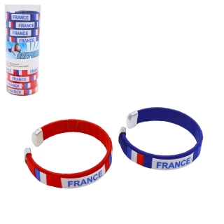 BRACELET SUPPORTER FRANCE 6.2CM 2 COULEURS ASSORTIES