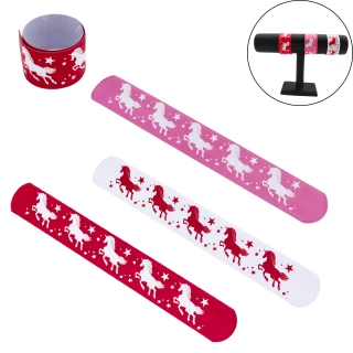 SCHMUCK SCHNAPPARMBAND EINHORN 22X3CM 3 FARBEN SORT.