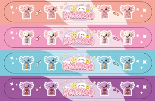 BRACELET SNAP KAWAII 22X3CM 4 ASSORTED COLORS