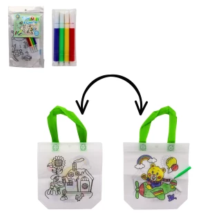 BORSA DA COLORARE 33.5X12.5CM CON 4 PENNE