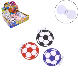 CARNET BALLON DE FOOT 9CM 3 COULEURS ASSORTIES