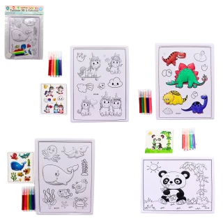 MALBUCH 3D 25X19.5CM 4 SORTIMENT