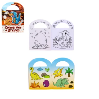 MALBUCH DINOSAURIER 9.5CMX13CM MIT STICKER