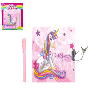 TAGEBUCH EINHORN 14.5X11CM MIT SCHLOSS