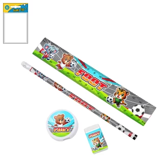 SET DI CANCELLERIA PIRATA 19CM 4 PEZZI 