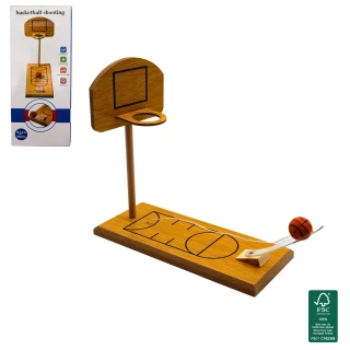 GAME BASKET BALL WOODEN 16X9CM 6 ASSORTMENTS