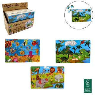 PUZZLE 30 PEZZI IN LEGNO 15X22.5CM 4 MODELLI ASSORTITI