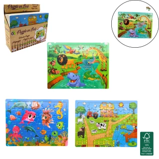 PUZZLE 60 PEZZI IN LEGNO 22.5X30CM 3 MODELLI ASSORTITI