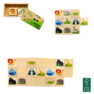GIOCO DI MEMORI ANIMALE IN LEGNO 15.5X9X4CM