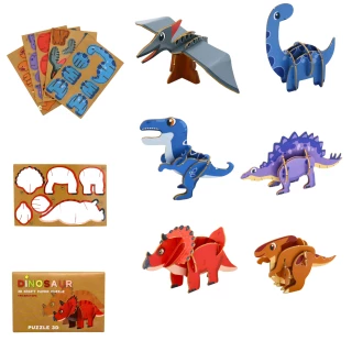 PUZZLE 3D DINOSAURO 6 PEZZI 12CM 6 MODELLI ASSORTITI