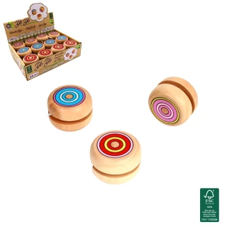 YOYO EN BOIS 5CM 3 COULEURS ASSORTIES