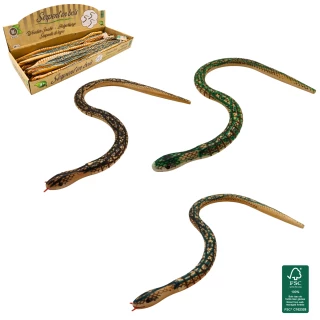 SERPENTE IN LEGNO 50CM 3 COLORI ASSORTITI