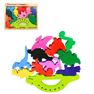 HOLZPUZZLE DINO IM GLEICHGEWICHT 11 STUECK