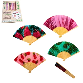 EVENTAIL BOIS 21CM 4 MODELES ASSORTIS