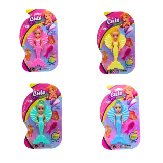 BAMBOLA SIRENA ARTICOLATA 15CM 4 COLORI ASSORTITI