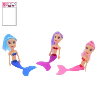 BAMBOLA SIRENA ARTICOLATA 14CM 3 COLORI ASSORTITI