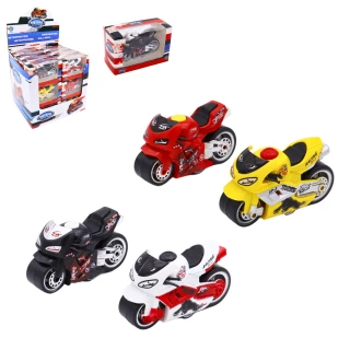 MOTO RETROFRIZIONE 9CM EN METAL 4 COLORI ASSORTITI