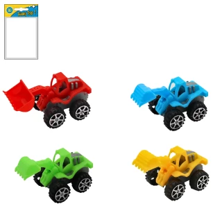 LKW BAUFAHRZEUGE RUECKAUFZUG 8CM 4 FARBEN SORT.