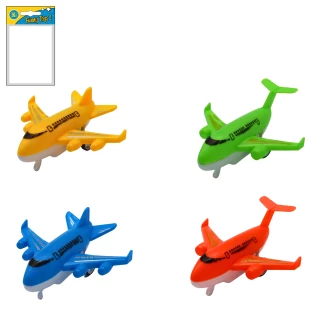 FLUGZEUG RUECKAUFZUG 10CM 4 FARBEN SORT.