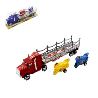 LKW TRANSPORTER 31CM MIT 2 MOTO 2 FARBEN SORT.