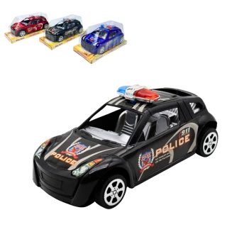AUTO POLICE RUECKAUFZUG 16.5CM 3 FARBEN SORT.