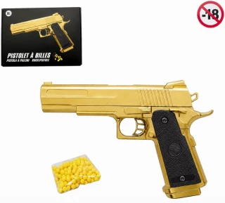 PISTOLET BILLES 22CM +18 OR
