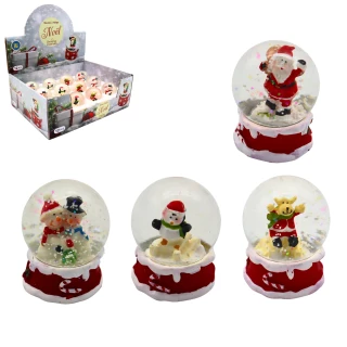 GLOBO DI NEVE DI NATALE 6X4.5CM 4 MODELLI ASSORTITI