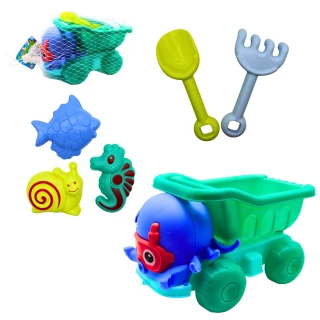 CAMION POULPE DE PLAGE 26CM 6 PIECES