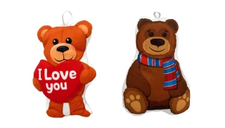 PELUCHE OURS 18CM 2 MODELES ASSORTIS