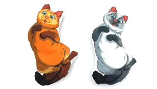 PELUCHE CHAT 24CM 2 COULEURS ASSORTIES