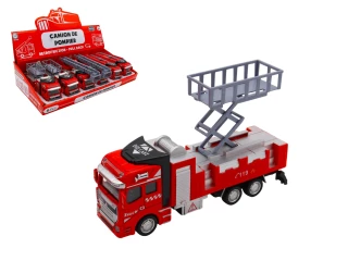 FIRE TRUCK PULLBACK 21CM METAL
