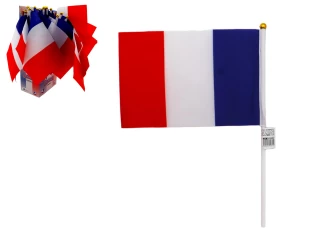 DRAPEAU FRANCE 14X21CM SUR BATON DE 60CM
