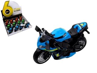 MOTO SPORT RETROFRICTION 12CM EN METAL 3 COULEURS ASSORTIES