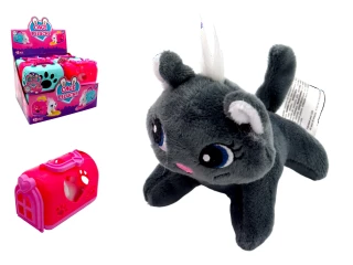PELUCHE LAPIN/CHAT AVEC CAGE 12CM 